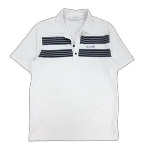 TRAVIS MATHEW Pima Cotton Golf Polo Short Sleeve Casual Shirt Mens Medium White